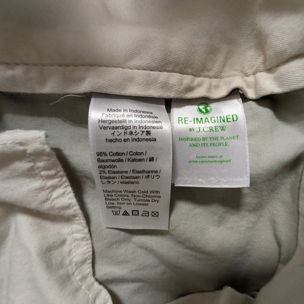 J. Crew Chino Shorts Mens 36 Beige Khaki 9 Inch Inseam Stretch Cotton